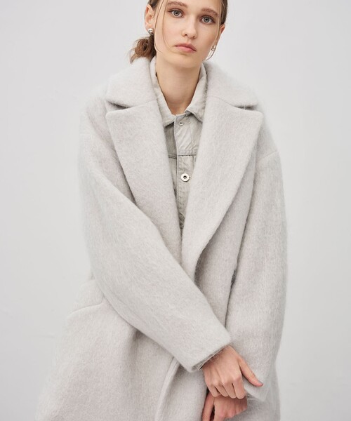 uncrave(アンクレイヴ)の「モヘアシャギー ジャコット(チェスターコート・レディース・アイボリー系/カーキ系/ネイビー系・0/1)」の8枚目の写真