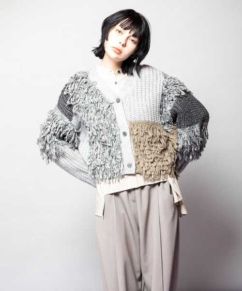 OSMOSIS（オズモーシス）の「2WAY切替ニットカーディガン（カーディガン/ボレロ・レディース・ブラウン/ライトカーキ/ブラック系その他・ONE SIZE）」の3枚目の写真