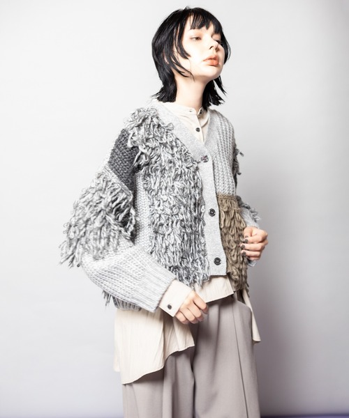 OSMOSIS（オズモーシス）の「2WAY切替ニットカーディガン（カーディガン/ボレロ・レディース・ブラウン/ライトカーキ/ブラック系その他・ONE SIZE）」の20枚目の写真