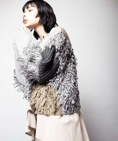 OSMOSIS（オズモーシス）の「2WAY切替ニットカーディガン（カーディガン/ボレロ・レディース・ブラウン/ライトカーキ/ブラック系その他・ONE SIZE）」の16枚目の写真