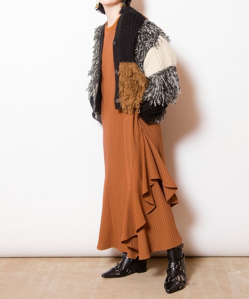 OSMOSIS（オズモーシス）の「2WAY切替ニットカーディガン（カーディガン/ボレロ・レディース・ブラウン/ライトカーキ/ブラック系その他・ONE SIZE）」の10枚目の写真