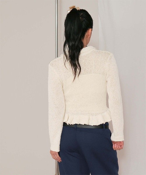 miette(ミエット)の「透かし編み裾フリルポロニット(ニット/セーター・レディース・ブラウン/ブラック/ブルーグレー/アイボリー・M/L)」の8枚目の写真