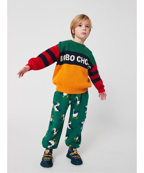 BOBO CHOSES（ボボショーズ）の「総柄La Oca長パンツ【キッズ】（スウェットパンツ・キッズ・グリーン・100/110/130/140/120）」の7枚目の写真