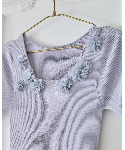LANTINAM（ランティナム）の「Floral Jacquard Knit Dress（ワンピース・レディース・ブラック/グレー・FREE）」の14枚目の写真