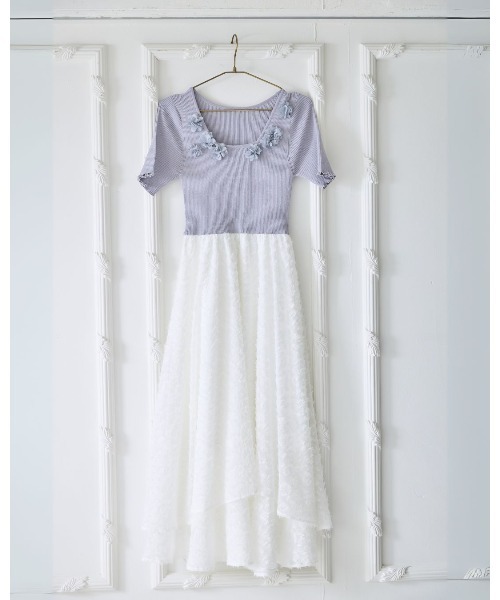 LANTINAM（ランティナム）の「Floral Jacquard Knit Dress（ワンピース・レディース・ブラック/グレー・FREE）」の12枚目の写真