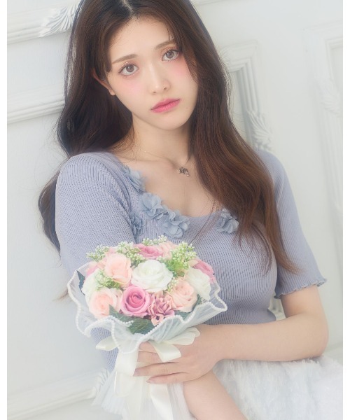 LANTINAM（ランティナム）の「Floral Jacquard Knit Dress（ワンピース・レディース・ブラック/グレー・FREE）」の7枚目の写真