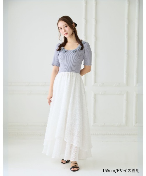 LANTINAM（ランティナム）の「Floral Jacquard Knit Dress（ワンピース・レディース・ブラック/グレー・FREE）」の8枚目の写真