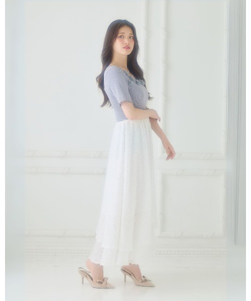 LANTINAM（ランティナム）の「Floral Jacquard Knit Dress（ワンピース・レディース・ブラック/グレー・FREE）」の5枚目の写真