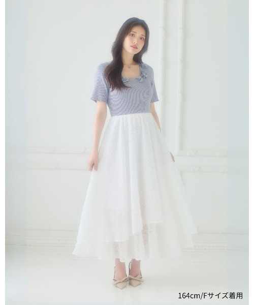 LANTINAM（ランティナム）の「Floral Jacquard Knit Dress（ワンピース・レディース・ブラック/グレー・FREE）」の4枚目の写真