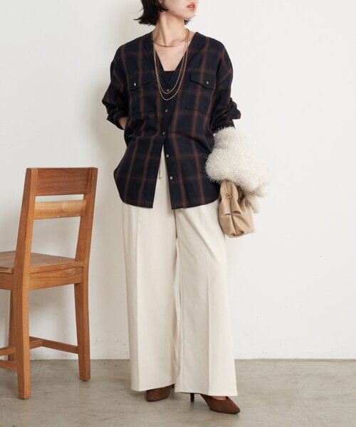 Jena espace merveilleux（ジェナ　エスパスメルヴェイユ）の「ストレッチキモウパンツ（その他パンツ・レディース・アイボリー/ブラック/カーキ・FREE）」の7枚目の写真