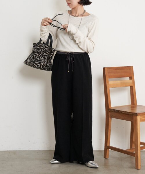 Jena espace merveilleux（ジェナ　エスパスメルヴェイユ）の「ストレッチキモウパンツ（その他パンツ・レディース・アイボリー/ブラック/カーキ・FREE）」の22枚目の写真