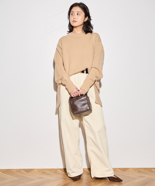 タグ無♡新品♡完売品♡aceandrare♡ベージュタートルニット♡ S～LL／毛玉になりにくい／静電気抑制】リブタートルネックプル