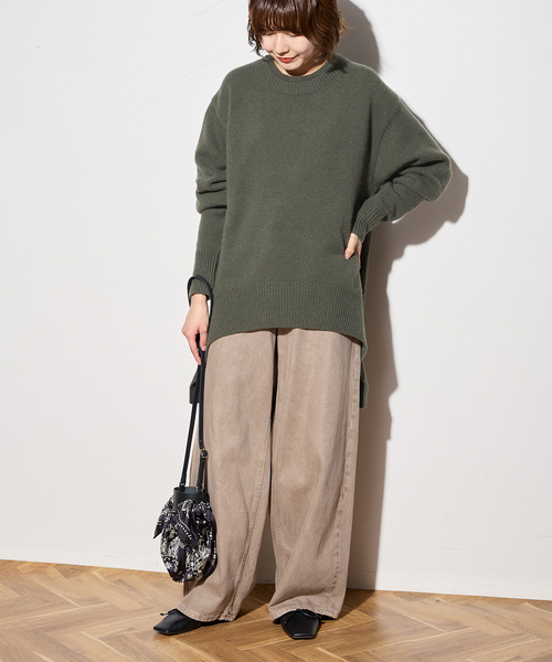journal standard L'essage(ジャーナルスタンダードレサージュ)の「【R2W/アールツーダブリュー】NICOLAS ROUND KN:ニット(ニット/セーター・レディース・ベージュ/カーキ・1)」の9枚目の写真