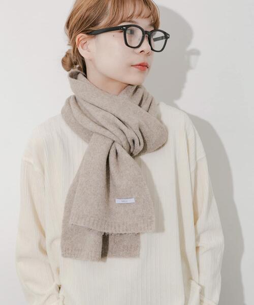SMELLY（スメリー）の「プレーンニットマフラー（マフラー・レディース・グレー/ブラック/ベージュ・-）」の6枚目の写真