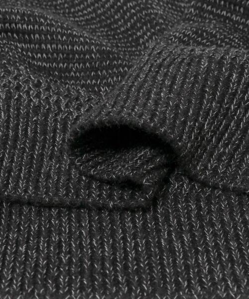 EKAL（エカル）の「Vネックバルキーボーダーニット（ニット/セーター・レディース・ブラック/グレー/オフホワイト・ONE）」の6枚目の写真