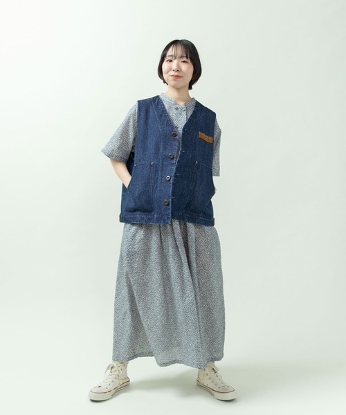 PAR ICI(パーリッシィ)の「13ozデニム/ヒッコリー ワークベスト(ベスト・レディース・ストライプ/ネイビー・FREE)」の10枚目の写真