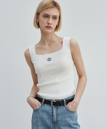 NICOLE SQUARE NECK SLEEVELESS_IVORY