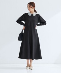 green label relaxing（グリーンレーベルリラクシング）の「エリレース 2WAY ニット ワンピース ウォッシャブル（ワンピース）」