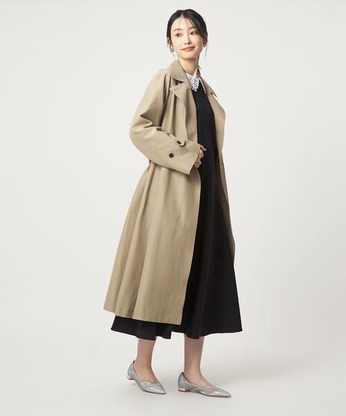 green label relaxing（グリーンレーベルリラクシング）の「エリレース 2WAY ニット ワンピース ウォッシャブル（ワンピース・レディース・ネイビー/ベージュ/グレー・FREE）」の6枚目の写真