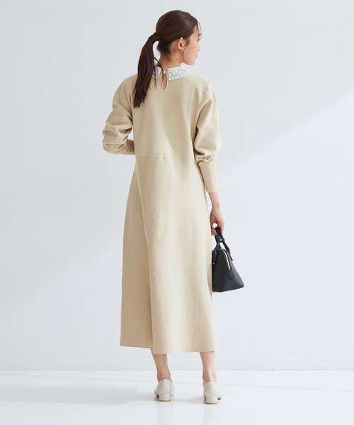 美品【greenlabelrelaxing】2WAY ワンピース エリレース 2WAY ニット ワンピース ウォッシャブル（ワンピース