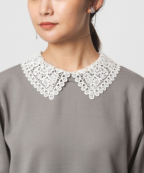 green label relaxing（グリーンレーベルリラクシング）の「エリレース 2WAY ニット ワンピース ウォッシャブル（ワンピース・レディース・ネイビー/ベージュ/グレー・FREE）」の19枚目の写真