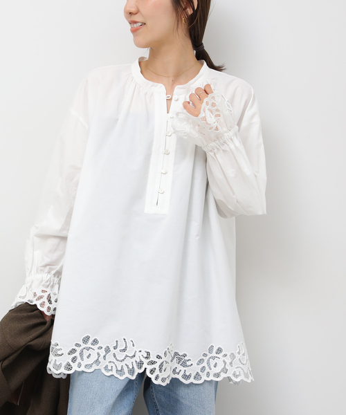 JOURNAL STANDARD relume（ジャーナルスタンダード　レリューム）の「エンブロイダリーブラウス（シャツ/ブラウス・レディース・ブラック/ホワイト・FREE）」の15枚目の写真