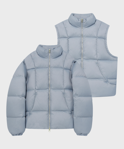 ディタッチャブルダックダウンプファーグレーシーブルー（ダウン