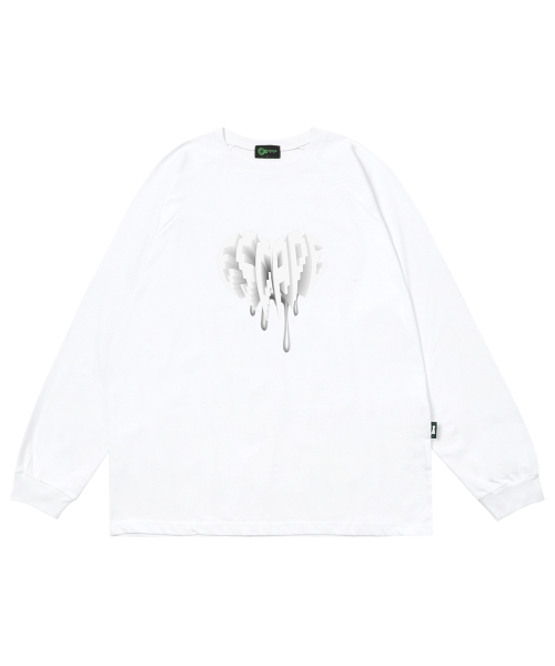 ESCAPEFROM(エスケープフロム)の「ホワイトメルティングハートロゴプリントロングスリーブホワイト(Tシャツ/カットソー・レディース・その他・MEDIUM/LARGE/SMALL)」の2枚目の写真