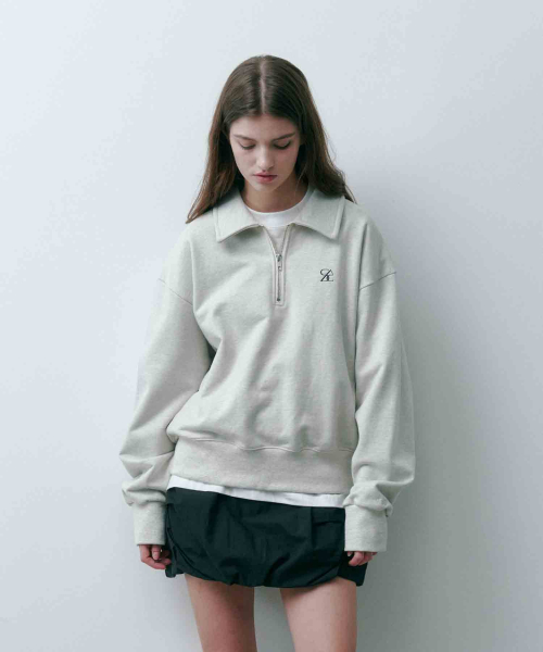 SAC Logo Half Zip Sweatshirt Oatmeal 4W2233302