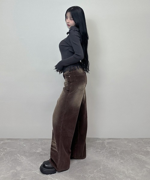 FOLLOWIN（フォロウィン）の「ヴィンテージ ワイドコーデュロイパンツ（その他パンツ・レディース・ブラック/ブラウン・SMALL/MEDIUM/LARGE）」の11枚目の写真