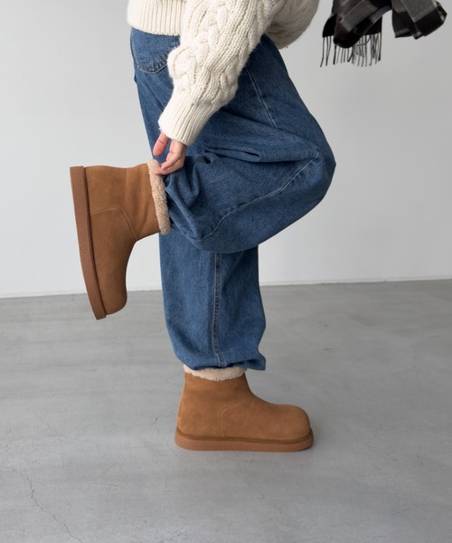 CANAL JEAN（キャナルジーン）の「El mar　ムートンショートブーツ（ブーツ・レディース・ブラウン/キャメル・36/37/38）」の4枚目の写真