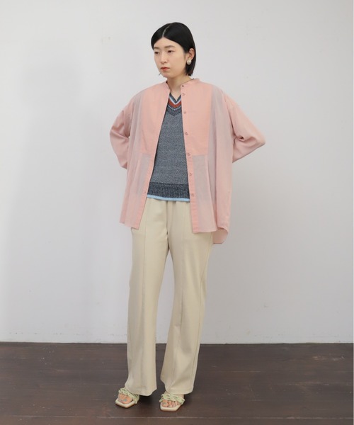 NOMBRE IMPAIR(ノンブルアンペール)の「スプリングカラーポリエステル チュニックシャツ(シャツ/ブラウス・レディース・グリーン/ピンク・FREE)」の19枚目の写真