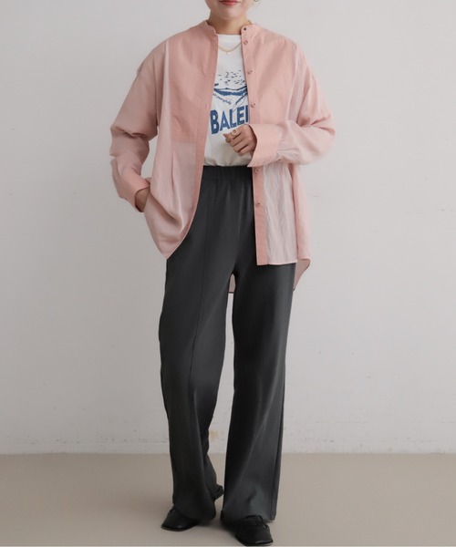 NOMBRE IMPAIR(ノンブルアンペール)の「スプリングカラーポリエステル チュニックシャツ(シャツ/ブラウス・レディース・グリーン/ピンク・FREE)」の14枚目の写真
