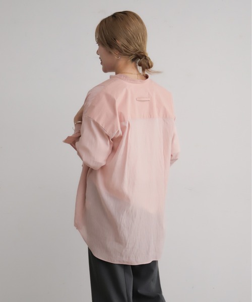 NOMBRE IMPAIR(ノンブルアンペール)の「スプリングカラーポリエステル チュニックシャツ(シャツ/ブラウス・レディース・グリーン/ピンク・FREE)」の16枚目の写真