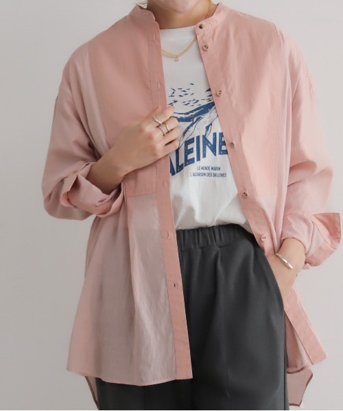 NOMBRE IMPAIR(ノンブルアンペール)の「スプリングカラーポリエステル チュニックシャツ(シャツ/ブラウス・レディース・グリーン/ピンク・FREE)」の15枚目の写真