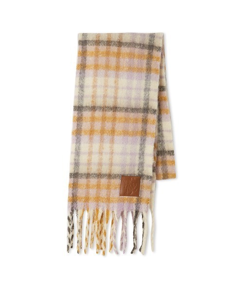 FRAY I.D（フレイアイディー）の「チェックブークレストール（ストール/ショール・レディース・ブルー/パープル/ライム・F）」の3枚目の写真