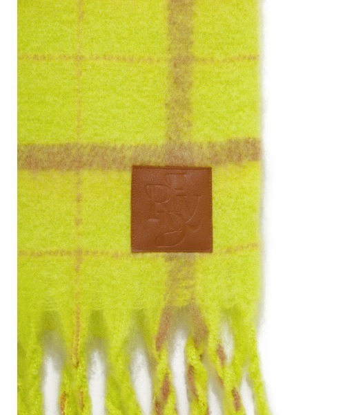 FRAY I.D（フレイアイディー）の「チェックブークレストール（ストール/ショール・レディース・ブルー/パープル/ライム・F）」の5枚目の写真