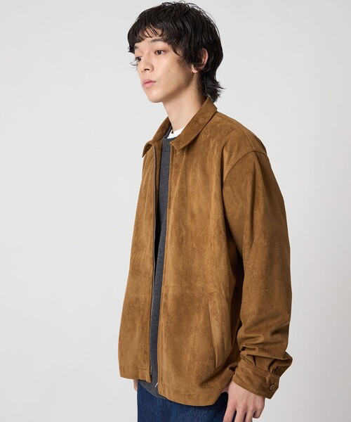 CITEN(シテン)の「<CITEN>スウェードライクジップシャツブルゾン(ブルゾン・メンズ・ベージュ・M/L)」の4枚目の写真