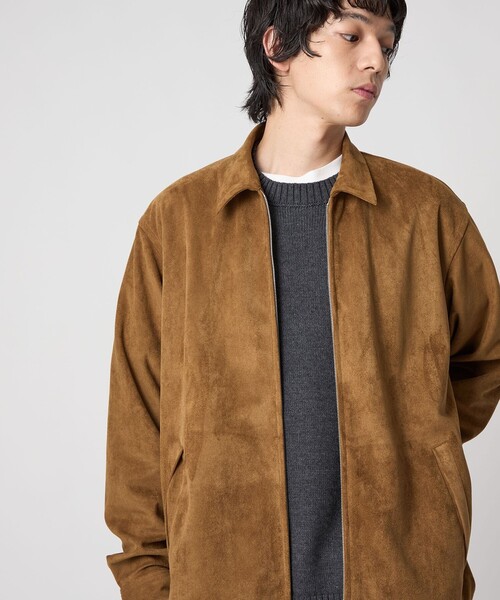 CITEN(シテン)の「<CITEN>スウェードライクジップシャツブルゾン(ブルゾン・メンズ・ベージュ・M/L)」の5枚目の写真
