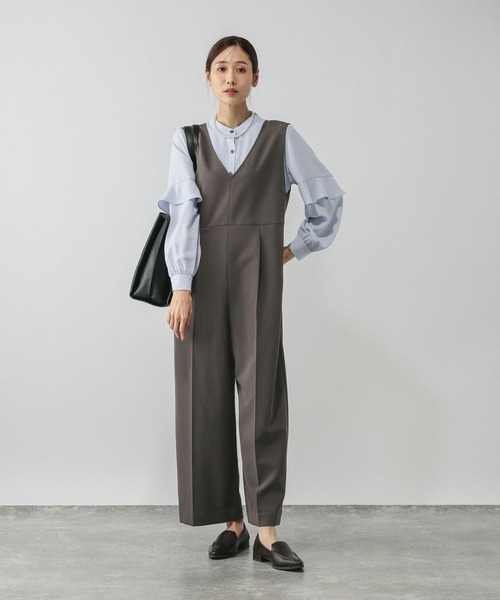ストレッチオールインワン＊ブラウスセット/581019（つなぎ