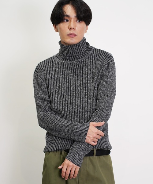 Beno（ビーノ）の「タートルネックループヤーンニット（ニット/セーター・メンズ・ホワイト/ブラック/ワイン/チャコールグレー/杢グレー/ネイビー・MEDIUM/LARGE/X-LARGE）」の4枚目の写真