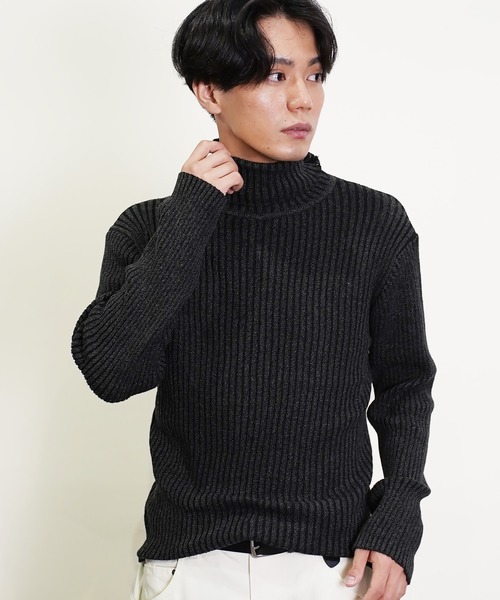 Beno（ビーノ）の「タートルネックループヤーンニット（ニット/セーター・メンズ・ホワイト/ブラック/ワイン/チャコールグレー/杢グレー/ネイビー・MEDIUM/LARGE/X-LARGE）」の3枚目の写真