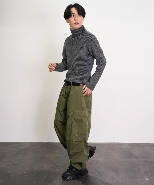 Beno（ビーノ）の「タートルネックループヤーンニット（ニット/セーター・メンズ・ホワイト/ブラック/ワイン/チャコールグレー/杢グレー/ネイビー・MEDIUM/LARGE/X-LARGE）」の14枚目の写真