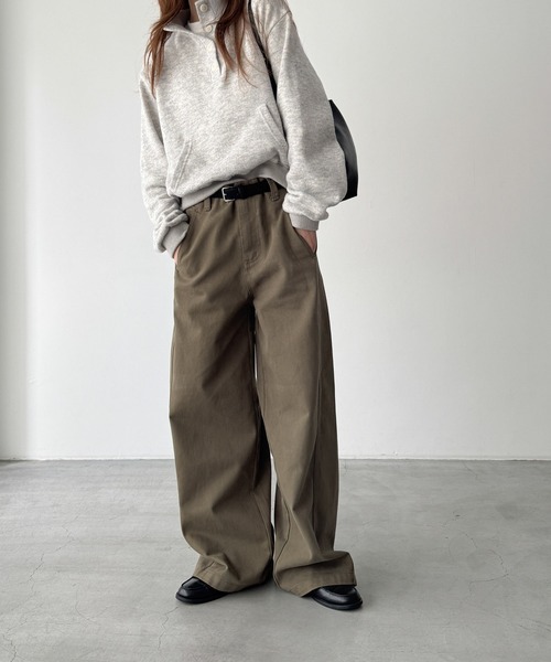 CANAL JEAN(キャナルジーン)の「El mar ベルト付き起毛コットンパンツ(その他パンツ・レディース・モカ/ブラウン・SMALL/MEDIUM)」の2枚目の写真