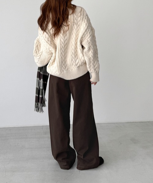 CANAL JEAN(キャナルジーン)の「El mar ベルト付き起毛コットンパンツ(その他パンツ・レディース・モカ/ブラウン・SMALL/MEDIUM)」の4枚目の写真