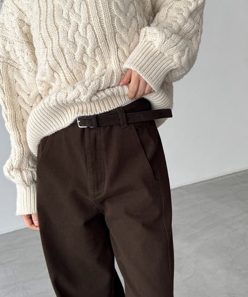 CANAL JEAN(キャナルジーン)の「El mar ベルト付き起毛コットンパンツ(その他パンツ・レディース・モカ/ブラウン・SMALL/MEDIUM)」の5枚目の写真