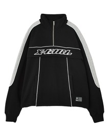 X-girl | FACE LABEL HALF ZIP SWEAT TOP(スウェット)