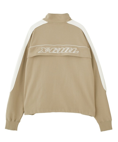 X-girl（エックスガール）の「FACE LABEL HALF ZIP SWEAT TOP（スウェット・レディース・ブラック/ブルー/ベージュ・S/M）」の7枚目の写真