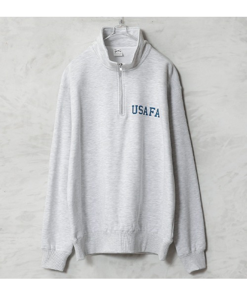HOUSTON(ヒューストン)の「HALF ZIP SWEAT USAFA(スウェット・メンズ・ブラック/オフホワイト/グレー・M/L/XL)」の3枚目の写真