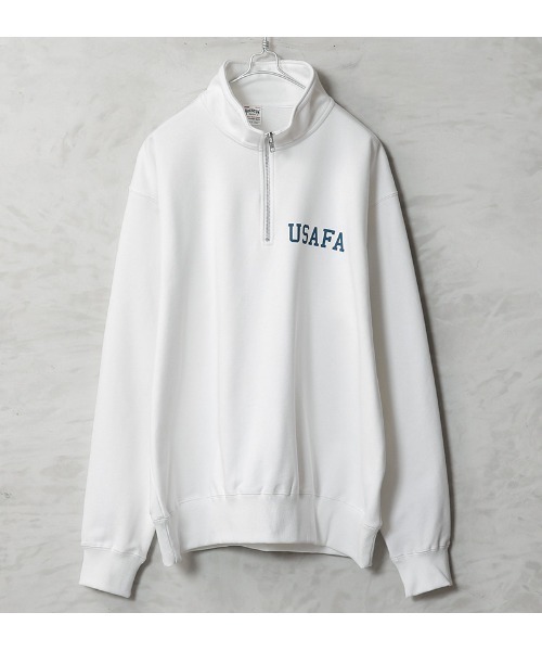 HOUSTON(ヒューストン)の「HALF ZIP SWEAT USAFA(スウェット・メンズ・ブラック/オフホワイト/グレー・M/L/XL)」の1枚目の写真